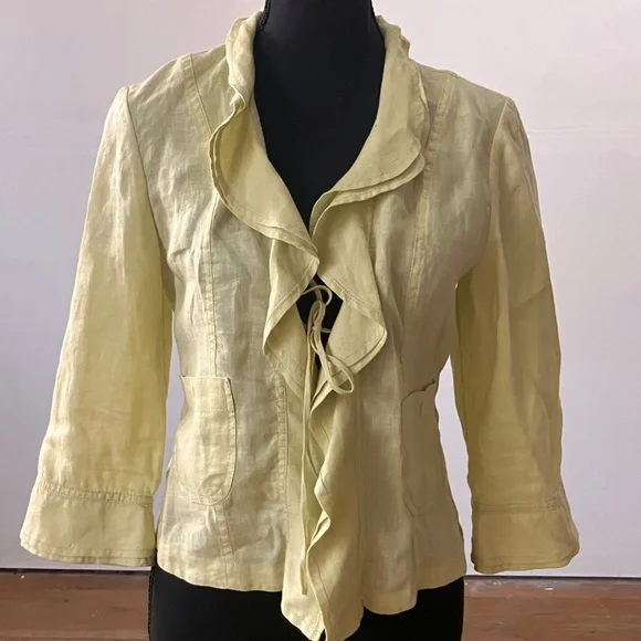 100% yellow linen jackets - Picture 4 of 10